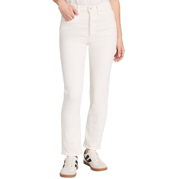 MOTHER The Tomcat Midrise Straight Ankle Cream Puffs Jeans Size 23 - Picture 16 of 16